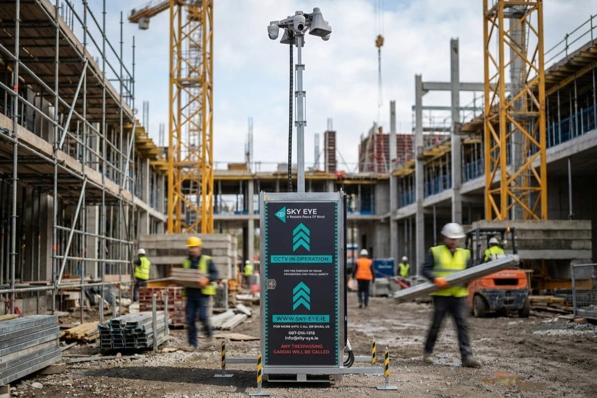 Construction Site Security Solar CCTV Tower Hire